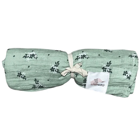 Mousseline Coton Feuilles Sauge