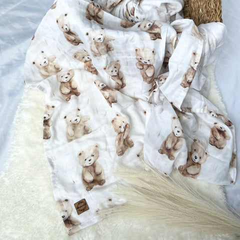 Mousseline De Bambou Oursons Mignons