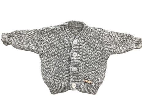 Cardigan Gris-blanc (0-3 Mois)