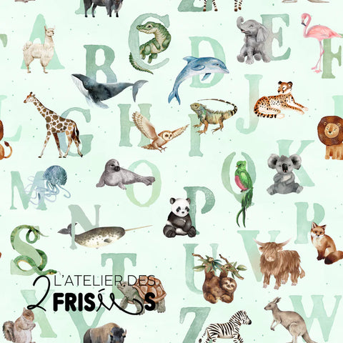 Protège-Sièges De Voiture Imperméable Évolutif L’ABCdaire Animalier (Vert)