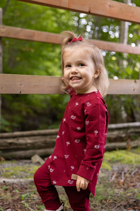 Chandail Évolutif Rouge Cerise Motif Escargots