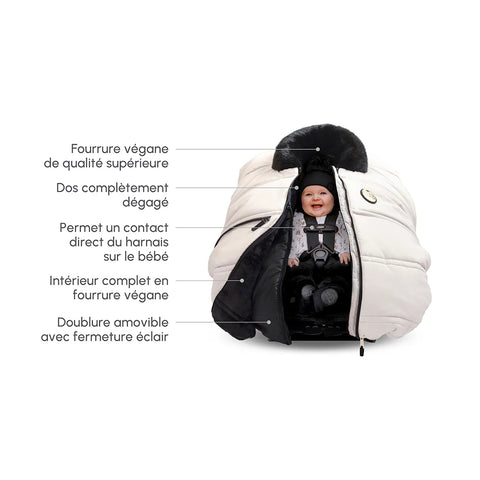 Ensemble De Luxe: Housse 3 Saisons Pour Siège D'auto & Fond Isolant Dune