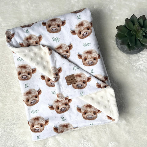 Couverture En Minky Vache Highland