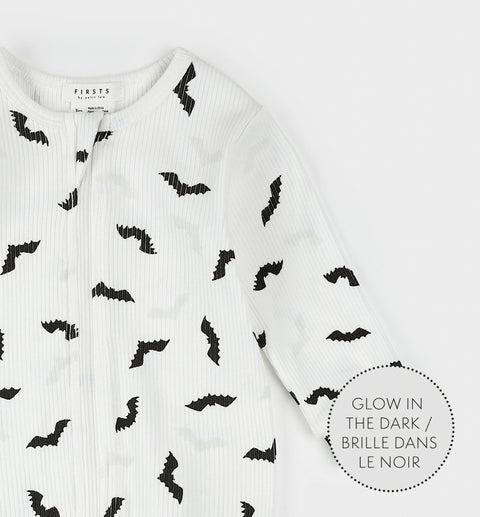 Dormeuse Blanc Cassé À Imprimé De Chauve-souris Phosphorescent