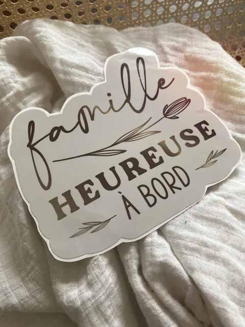 Autocollant Voiture « Famille Heureuse À Bord » Neutre