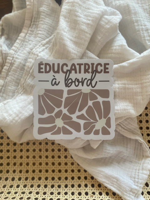 Autocollant Voiture Éducatrice À Bord