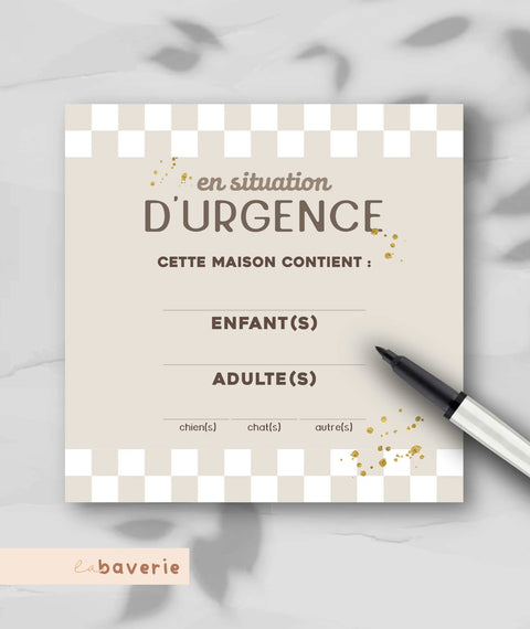 Autocollant D’urgence Carreaux