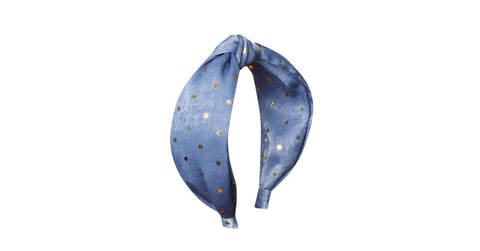 Bandeau À Boucle Gold Spotty Blue