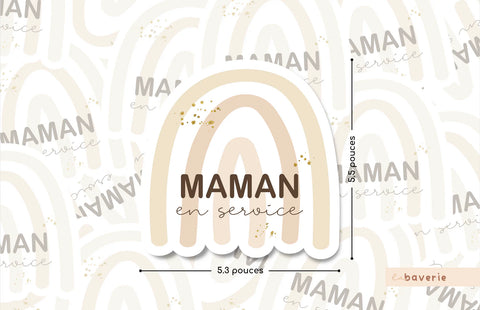Autocollant Voiture « Maman En Service »