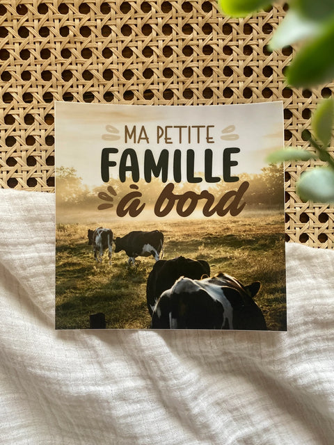 Autocollant Voiture « Ma Petite Famille À Bord » Vaches