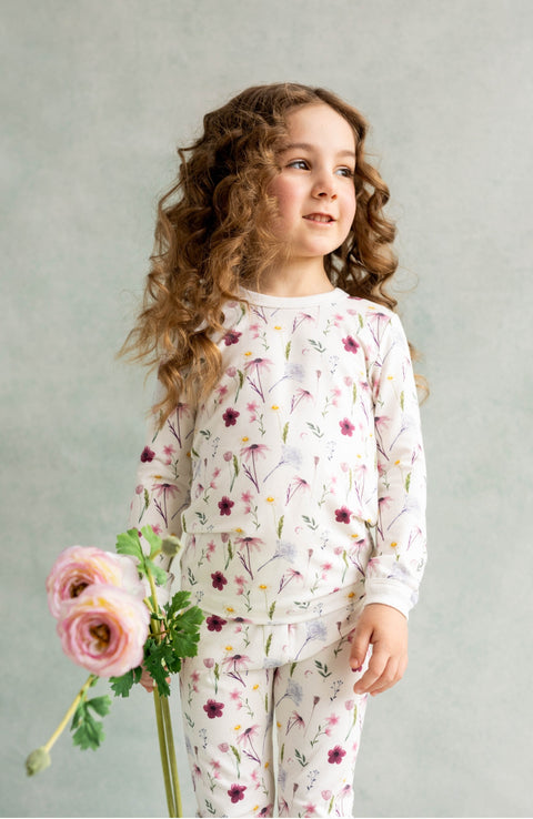 Pyjama En Modal À Manches Longues Crème Floral