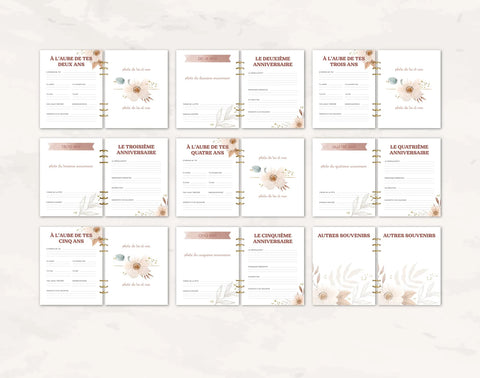 Livre De Naissance À Anneaux Pour Mamie Fleur