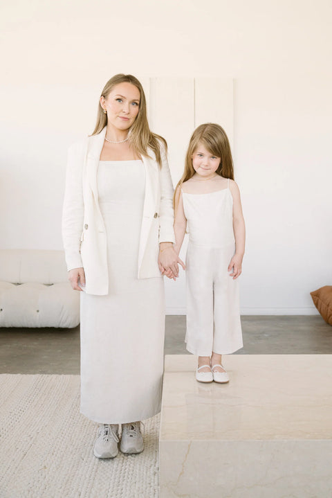 Claire Robe Maxi En Lin Pour Femmes Beige