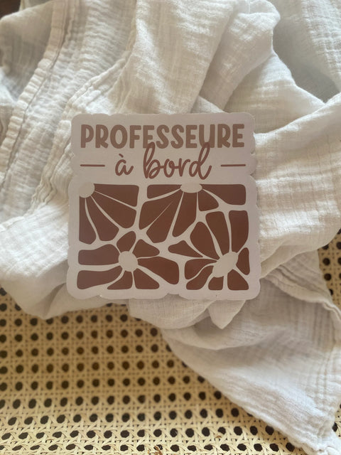 Autocollant Voiture Professeur À Bord