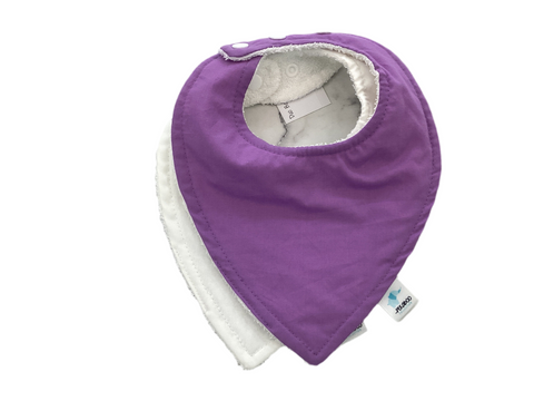 Duo Bavoirs Mauve & Blanc