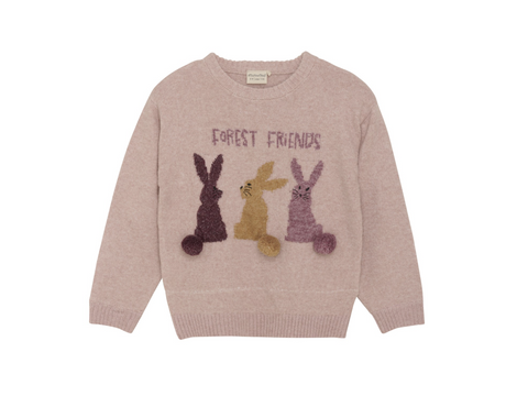 Pull Rose En Laine Forest Friends