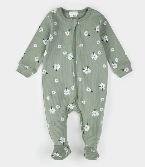 Dormeuse Verte Sauge À Imprimé De Marguerites