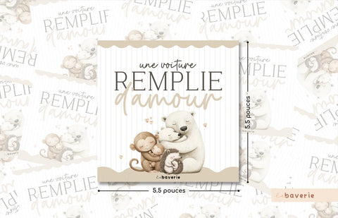 Autocollant Voiture Un Voiture Remplie D’amour Câlin