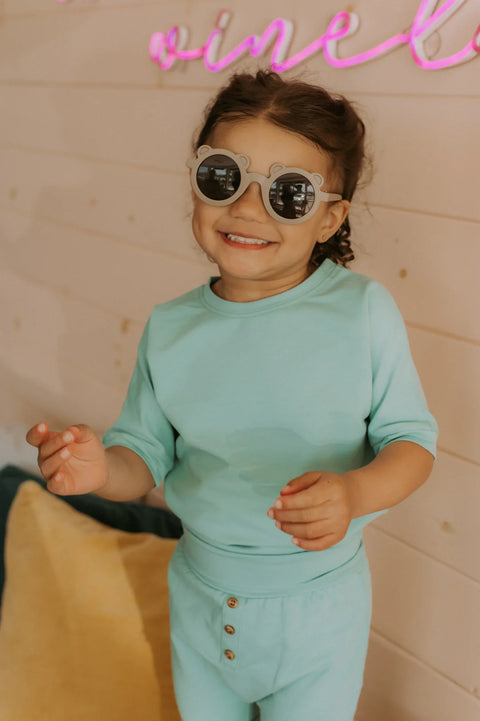 Short/Capri Évolutif Bleu Azur Uni