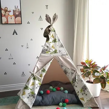 Tente « World Animal Map Taupe Play » Beige & Vert