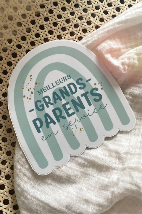 Autocollant Voiture « Meilleurs Grands-parents En Service »