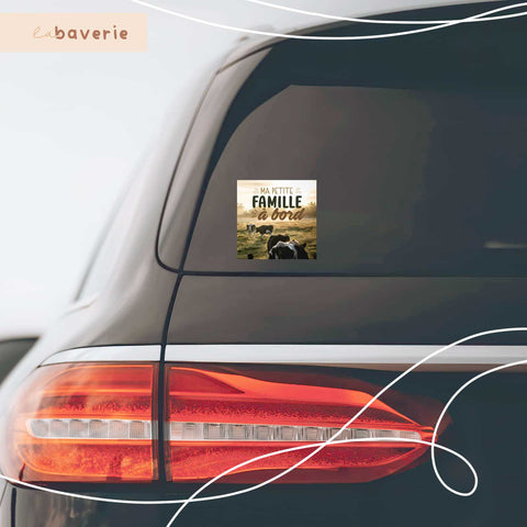 Autocollant Voiture « Ma Petite Famille À Bord » Vaches