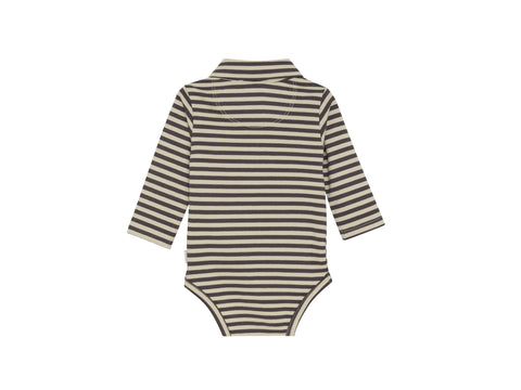 Cache-couche Manches Longues & Col Rayé Dark Grey