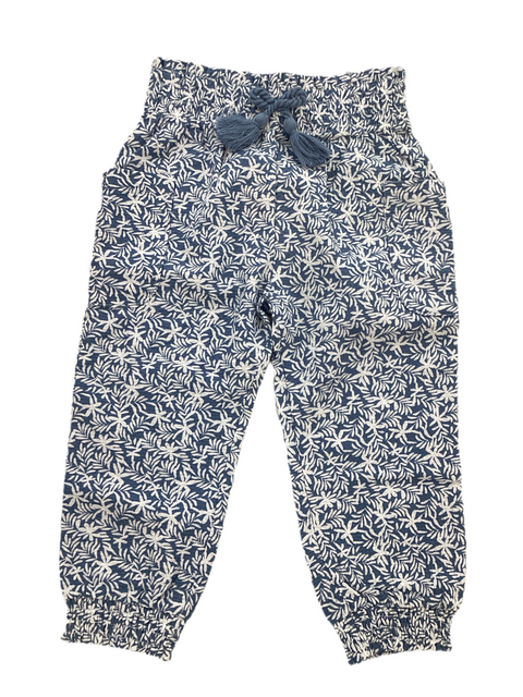 Pantalon fleuri Blanc Et Bleu