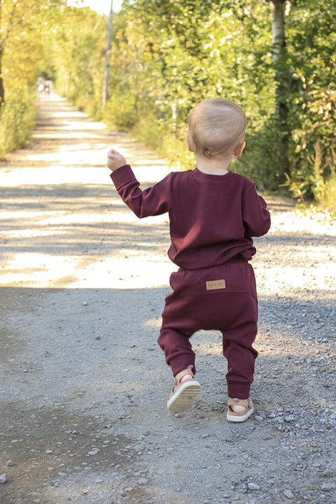 Pantalon Évolutif Rouge Prune Uni