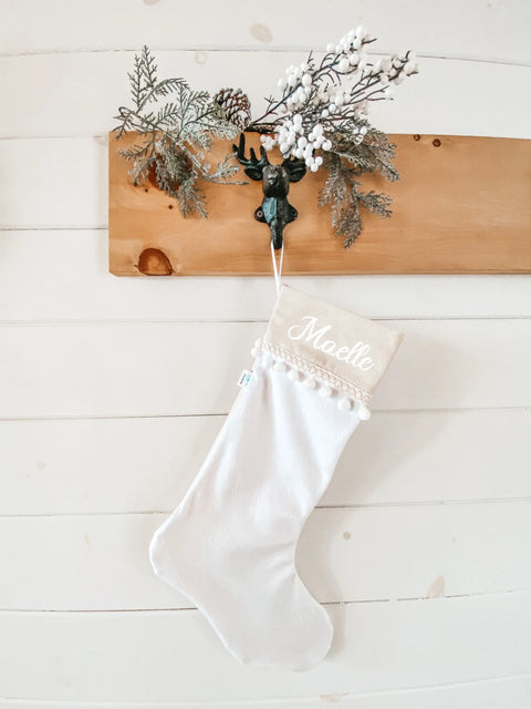 Bas De Noël Uni Blanc