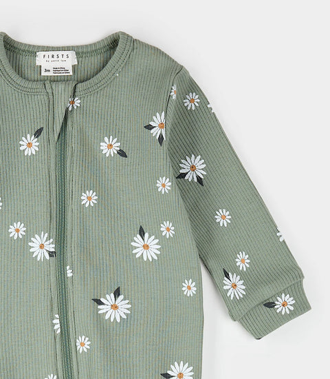 Dormeuse Verte Sauge À Imprimé De Marguerites