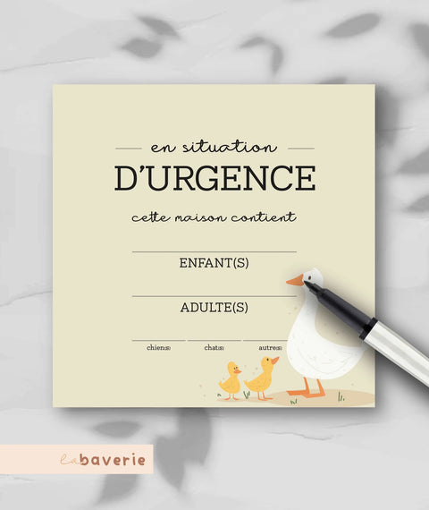 Autocollant D’urgence Oies