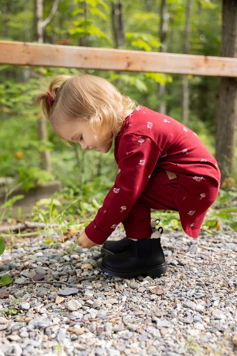 Chandail Évolutif Rouge Cerise Motif Escargots