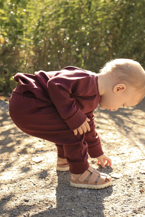 Pantalon Évolutif Rouge Prune Uni