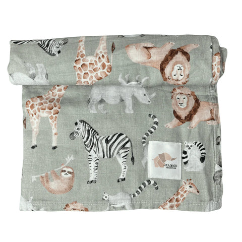 Mousseline Bambou Zoo Sauge