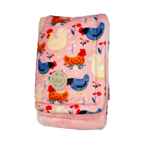 Doudou Minky Poule Rose & Bleu