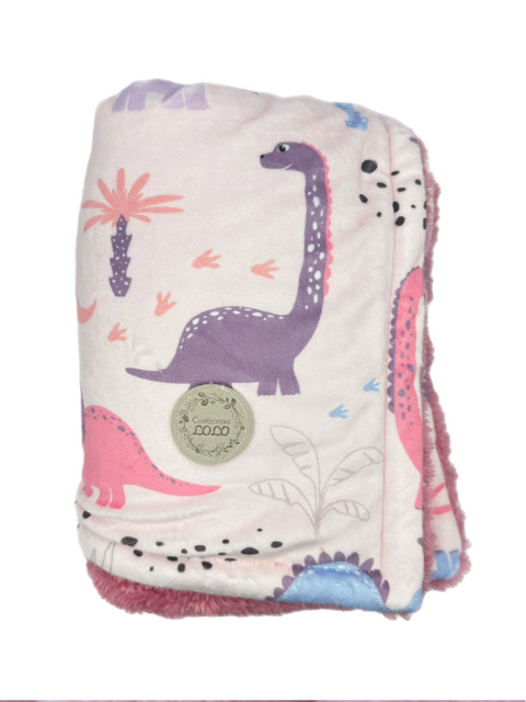 Doudou Minky Adulte Dino Rose