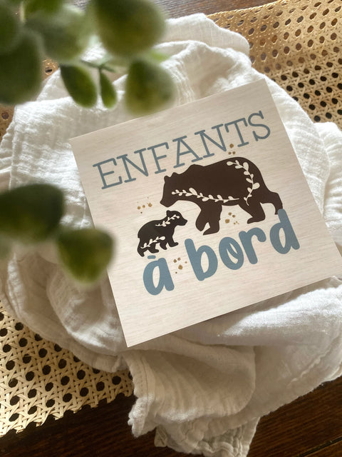 Autocollant Voiture « Enfants À Bord » Ours