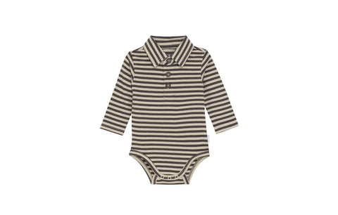 Cache-couche Manches Longues & Col Rayé Dark Grey