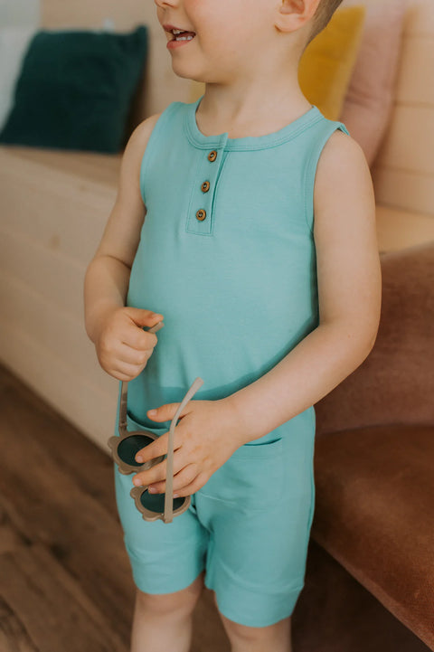 Romper Évolutif Bleu Azur Uni