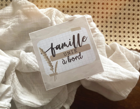 Autocollant Voiture « Famille Unie À Bord »