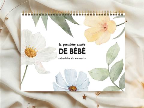 Calendriers De Première Année De Bébé Fleurs Des Champs