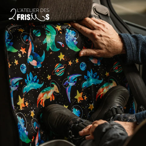 Protège-Sièges De Voiture Imperméable Évolutif Dinosaures De L'espace Bleus