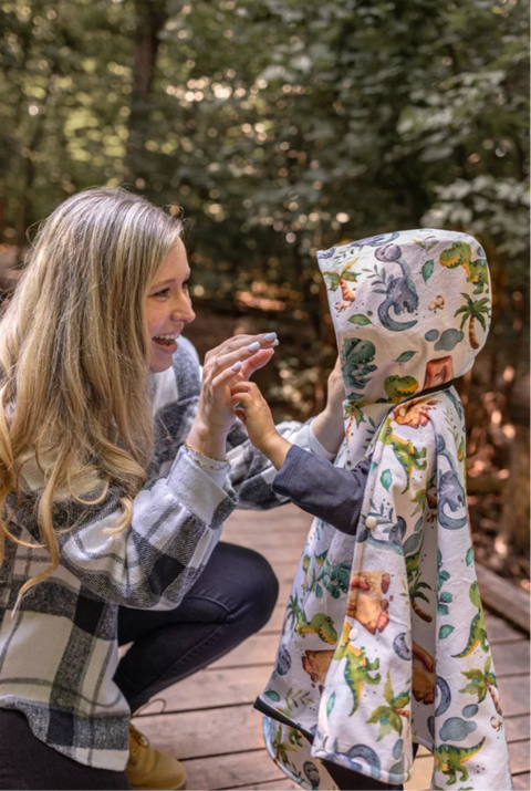 Poncho Pour L’auto Dinosaures Blanc