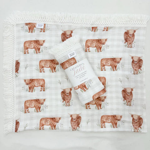 Mousseline Bambou & Coton Vache Highland