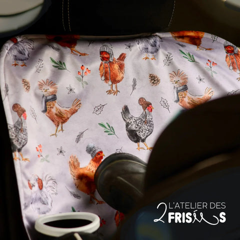 Protège-Sièges De Voiture Imperméable Évolutif Petites Poules Frileuses