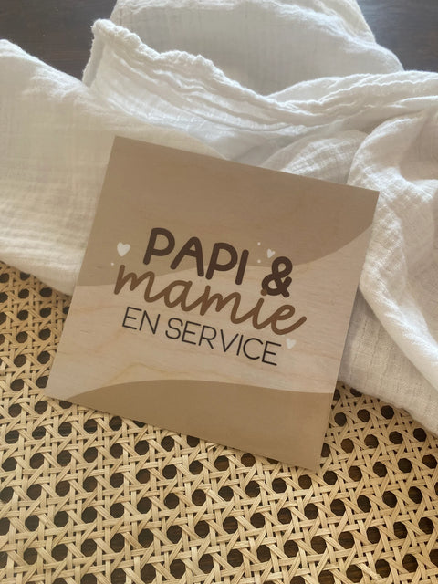 Autocollant Voiture Papi & Mamie En Service Souche