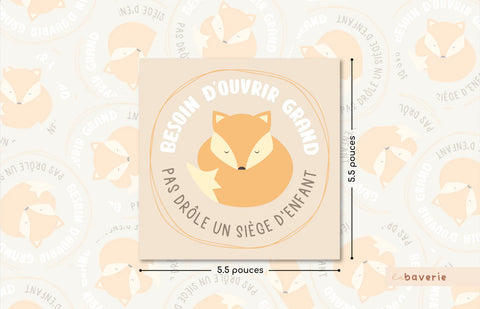 Autocollant Voiture « Besoin D'ouvrir Grand Pas Drôle Un Siège D’enfant »