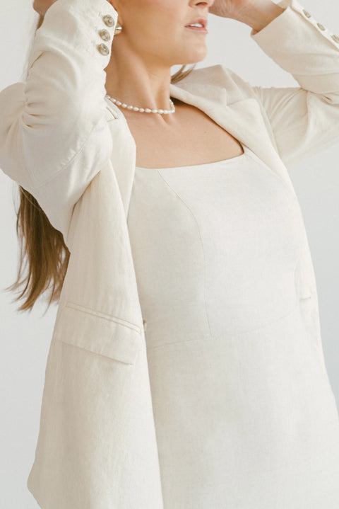 Claire Robe Maxi En Lin Pour Femmes Beige