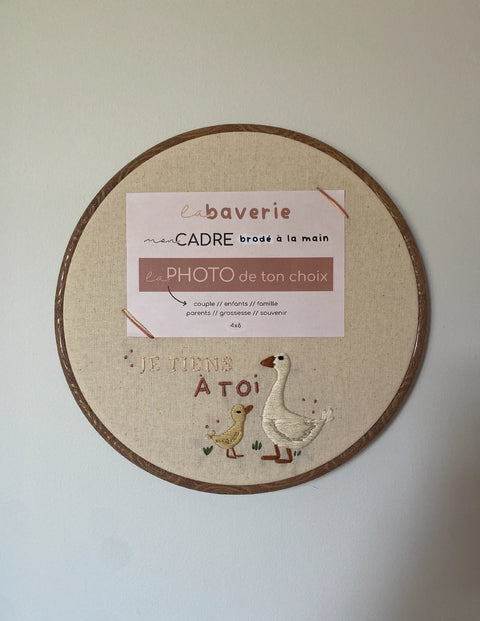 Cadre Photo Brodé Je T’aime Oies